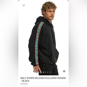 Aviator Nation BOLT STRIPE RELAXED PULLOVER HOODIE